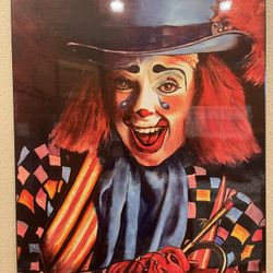 Clown Picture Frame Like New Shining Colorful