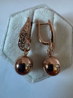 Vintage 14K 585 Rolled Rose Gold Earrings | Not Solid Gold