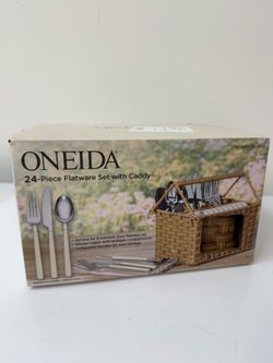 24 piece flatware set with caddie
