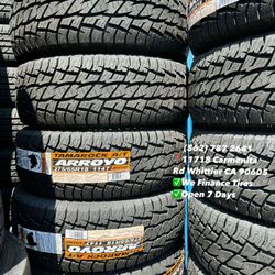 275/65R18 Arroyo All Terrain Set of Tires Installed and Balanced Set de Llantas Nuevas Instaladas y Balanceadas