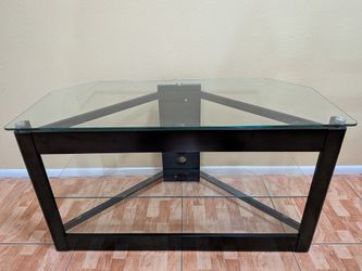 Modern Gl,ass T,V St,and / Media Console – Black Frame