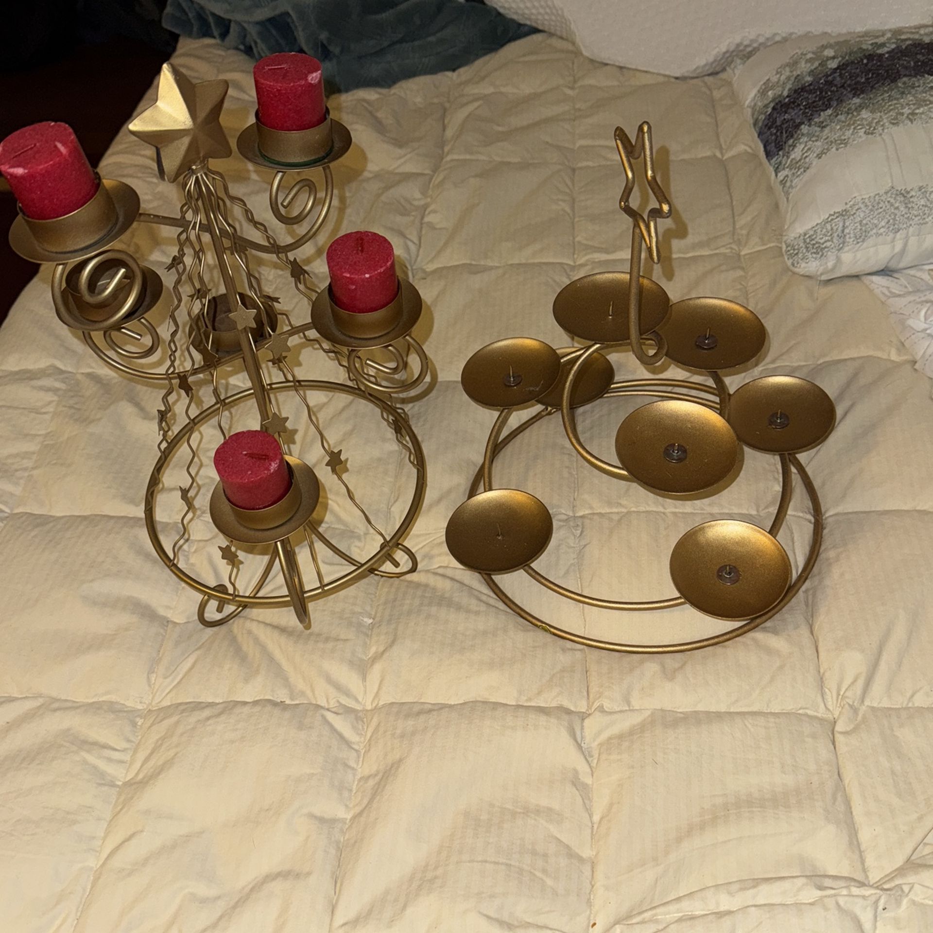 Gold Color Metal Candle Holder
