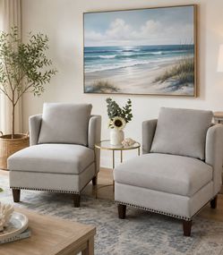 Thomasville Light Gray Accent Chairs