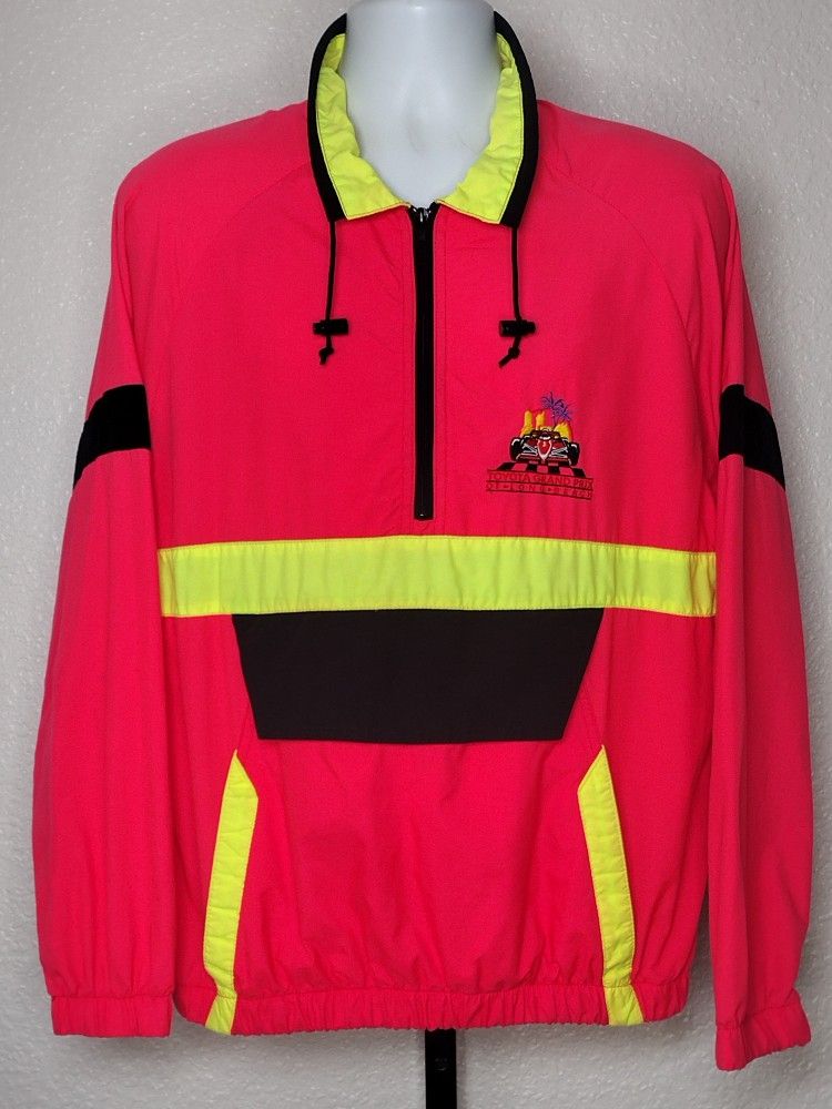 Vintage 90's Toyota Grand Prix Toyota Of Long Beach Half Zip Windbreaker Size M