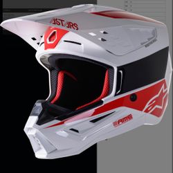 ALPINESTARS S-M5 BOND HELMET WHITE/RED GLOSSY