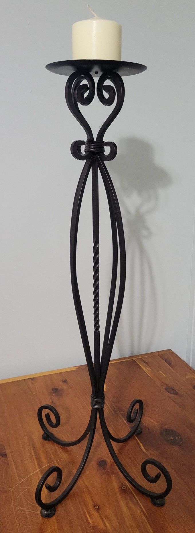 Wrought Iron Pillar Candle Holder