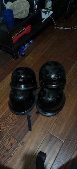 Harley davison and bucket helmet