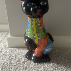 Talavera Cat Statue