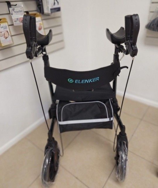 All-Terrain Upright Rollator Walker, Stand up Rolling Walker