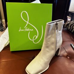 Sam Edelman Irie square-toe ankle bootie in modern ivory leather