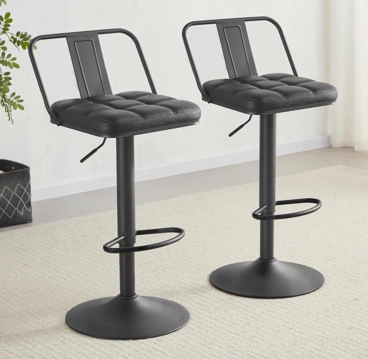 Black Bar Stools Set Of 2