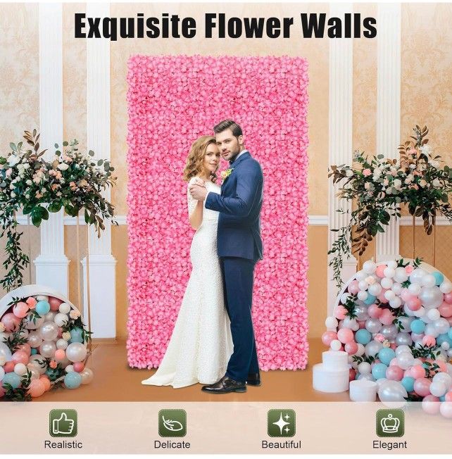 Flower Wall Panel Set, Flowers Backdrop Wall