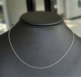 Jewelry 14k white gold PaperClip chain necklace 18.0” 1.10 mm width