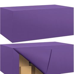 3Pack Fitted Tablecloth for  10  X  15Foot Rectangle  Purple Table Covers Water Resistant Polyester Cloth for Folding, Parties,Display, Trad