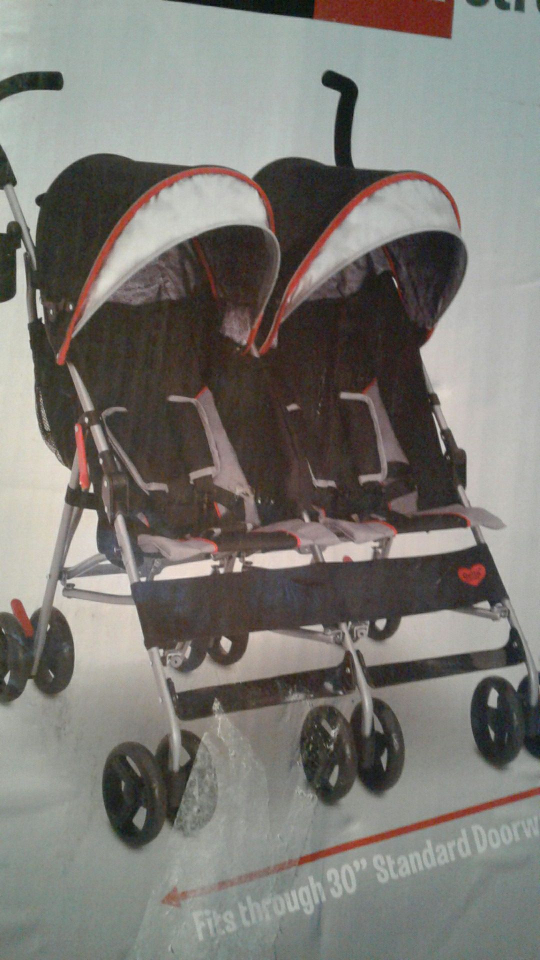 Double stroller with canopy
