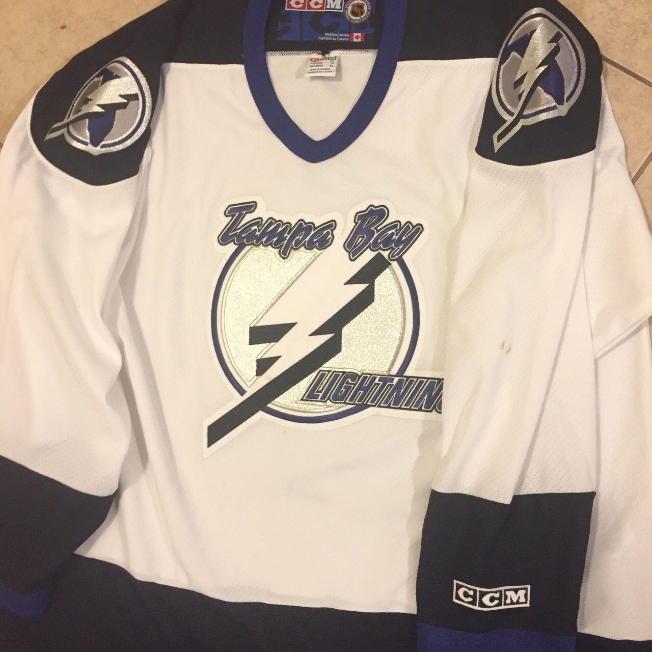 Vintage Tampa Bay Lightning Hockey Jersey CCM Made in Canada 