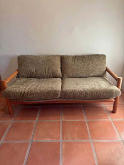 Vintage Low Profile Pine Loveseat