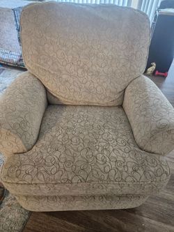 Rocking chair - Grayish suade texture material