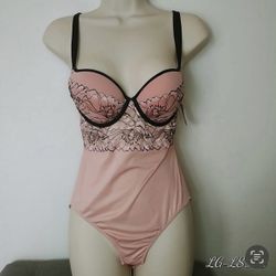 Pink Babydoll Lingerie Floral Lace Size Small New.   (N