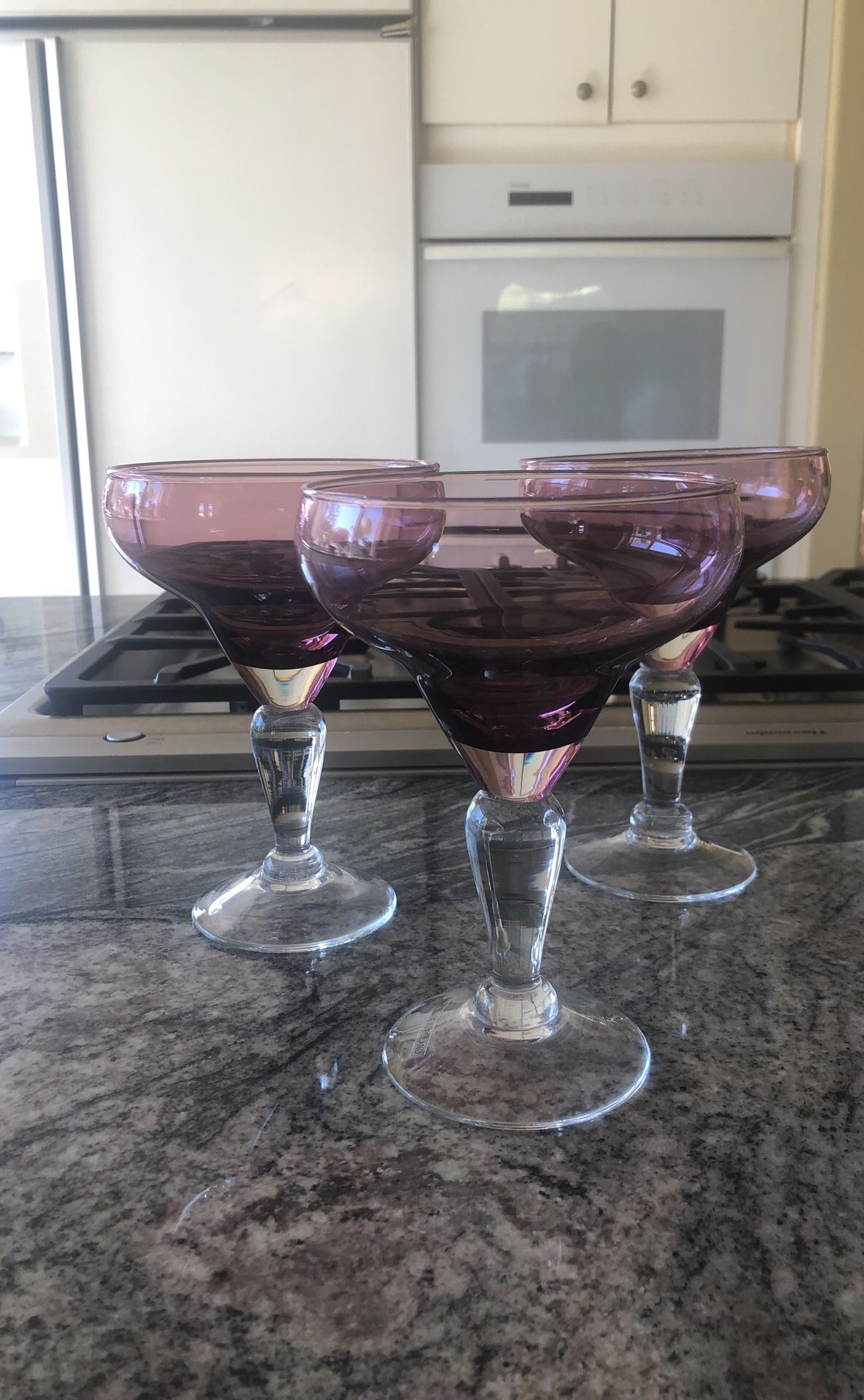 3 glass margarita cup