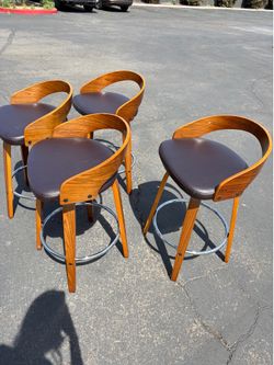 Set of 4 Mid-Century Modern Bar Stools