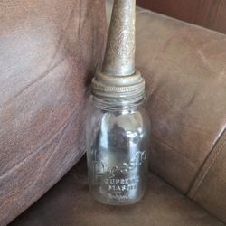 Vintage Glass Bottle & Spout. 