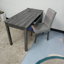 Grey Desk + Chair