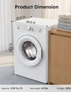 Simzlife 3.5 cu. Ft. Front load stackable vented dryer white
