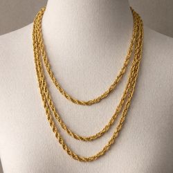 Vintage Trifari Gold-Tone Multi-Strand Chain Necklace