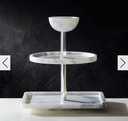 White Marble Tiered Serving Stand