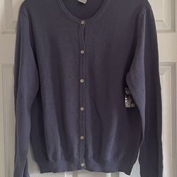 Brand New Slate Blue Cardigan Sweater Size M