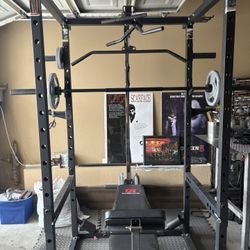 Power Rack And Punching Bag With Speed Bag 