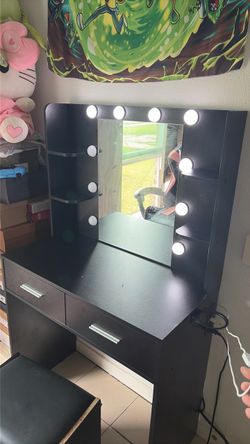 Black two drawer vanity
