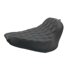 Hoprousa Motorcycle Driver Seat Diamond Stripe Stitch Style Solo Seat Leather Cushion for Short Rear Fender Fit Softail 2013-2017