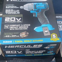 New 20V. 1/2 IMPACT WRECH 3 SPEED WITH TWO HERCULES 5 Ah Batteries 🔋🔋