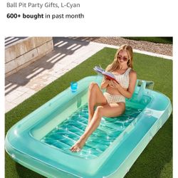 SLOOSHU inflatable tanning pool lounger W pillow
