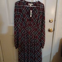 MICHAEL KORS PLAID DRESS SIZE  L "BRAND NEW