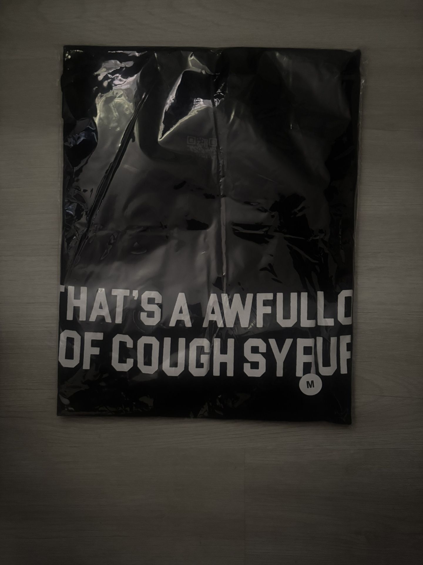Black That’s A Awful Lot Of Cough Syrup Shirt Size M