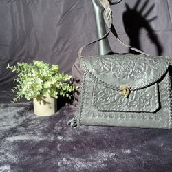 Mexican Leather Purse Black Authentic