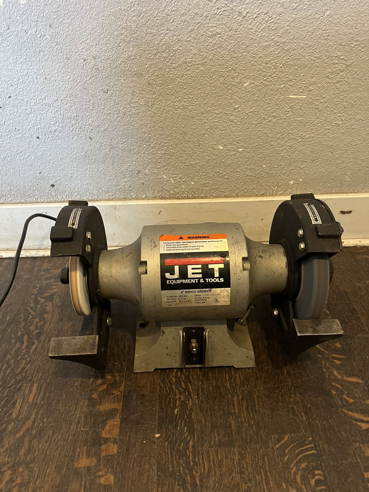 115-Volt 1 HP 8 in. Industrial Metalworking Bench Grinder