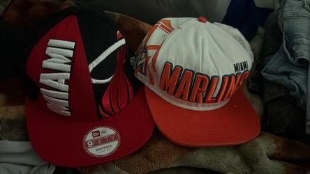 Miami Heat & Marlins Snapback Hats Bundle
