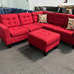 New Red Sectional Couch Only $50 Down Payment 