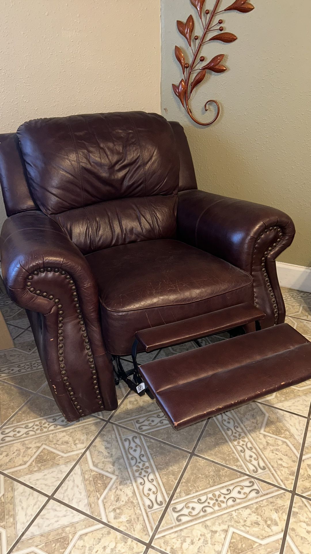Recliner Brown Leather 