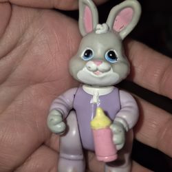 Fisher Price Hideaway Hollow Dollhouse Baby Rabbit Purple Pajamas Bottle