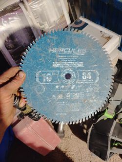 Hercules 10 In 84 Carbon Teeth Saw Blade That Cuts Through Brass Aluminum Copper It's Been Dinging Around In My Toolbox That's Why I Scratched Up 