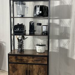 4 Tier Shelf With Drawer & Storage / Bookshelf/ Bookcase / Cabinet / Display Rack LIKE NEW!