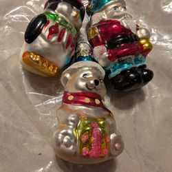 Set Of 3 Shiny Xmas Ornaments 
