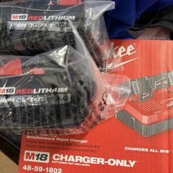 M18 Dual Rapid Charger With (2) 6.0 Batteries 