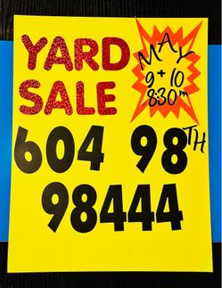 Yard sale 5/9+5/10+5/11