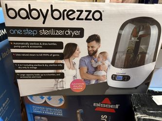 Baby Brezza Baby Bottle Sterilizer and Dryer Machine Electric Steam Sterilization - Pacifiers, Glass, Plastic, and Newborn Feeding Bottles